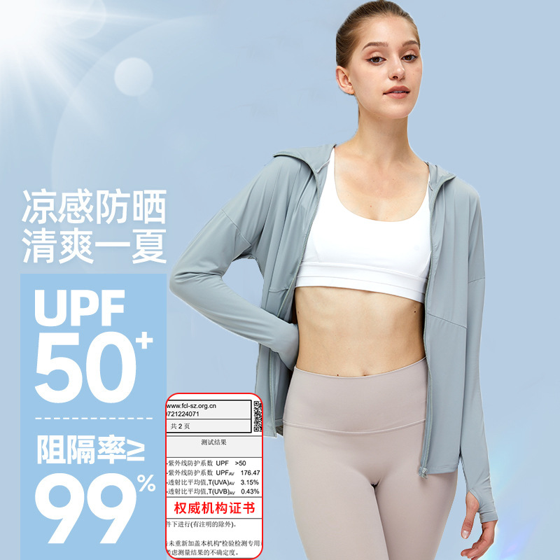 Nuevo hielo-sensible SLIM-Fit ropa de protección solar ropa de mujer deportes al aire libre protección UV ROPA DE LA PIEL corriendo de secado rápido ligero ropa de protección solar