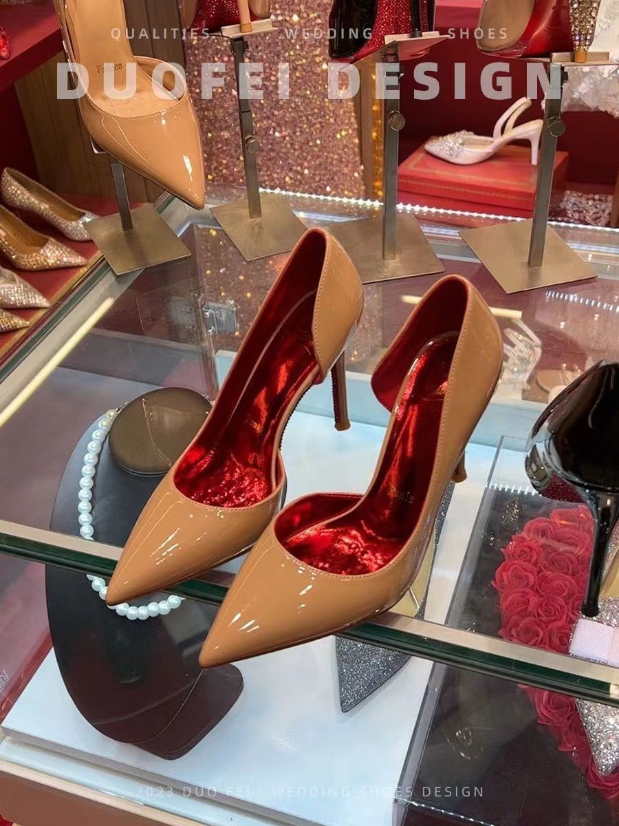 누드 컬러 모조 다이아몬드 사이드 빈 6CM