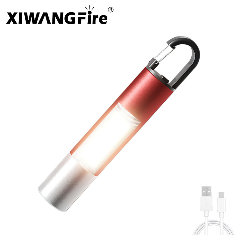 Nuevo blanco linterna láser gancho magnético luz lateral LED rojo azul flash camping luz fuerte luz telescópica zoom