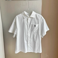 在庫あり）ラフ・ホース刺繍入り半袖シャツ25 夏新作POLO襟シャツ ゆったりカーディガン ポケット付き