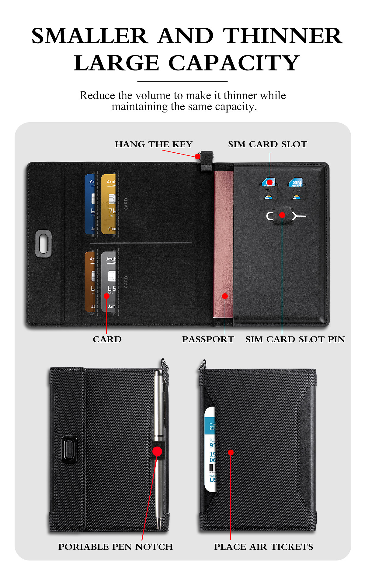 Pasaport çantası, belge kartı tutucusu, RFID hırsızlık önleyici fırça, çok fonksiyonlu pasaport tutucusu, yurtdışı seyahat bileti tutucusu, anti-manyetik pasaport tutucusu