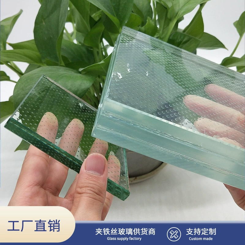 Ламинированное закаленное нескользящее стекло для лестничного пола с восемью полосами, высокое прозрачное нескользящее стекло с маленькой точкой, живописная доска, дорожное стекло