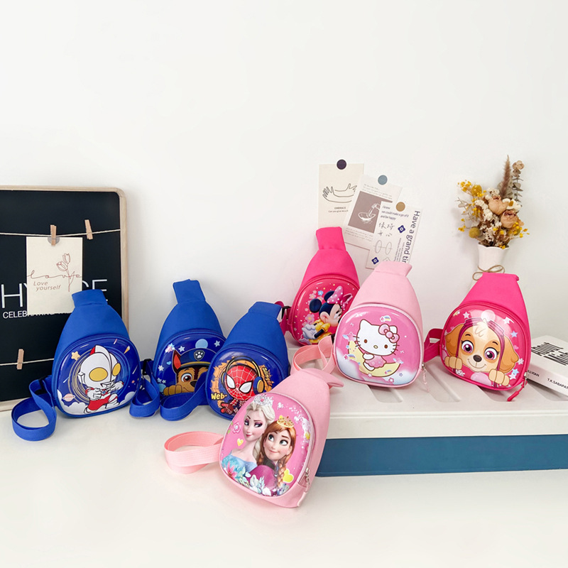 2024 Fall New Children's Single Strap Bag Cute Cartoon Eggshell Print Toddler Piggy Bank for Boys and Girls Lightweight Crossbody Bag