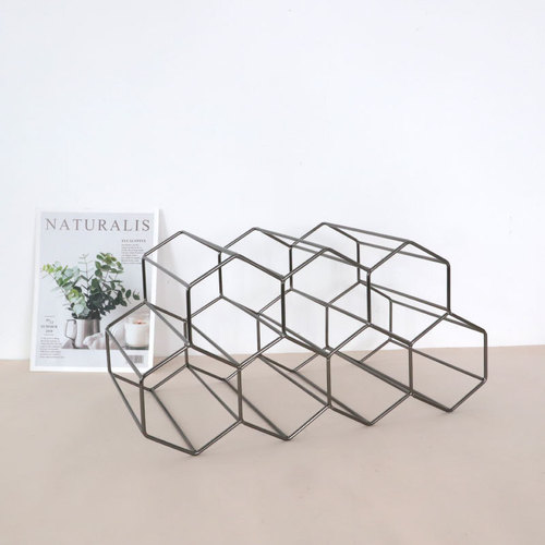 Gold metal iron wine rack ins living room creative wine cabinet display rack honeycomb horizontal wine rack