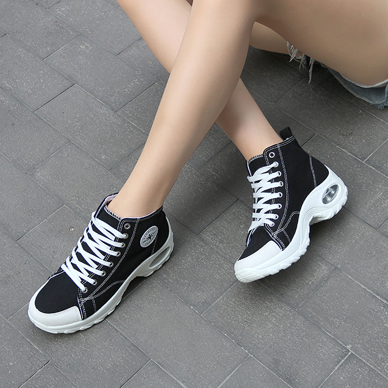 Women's Shoes canvas casual shoes lightweight thick soled height enhancing dad shoes breathable high top women's shoes all match white shoes for women_viptrois.com
