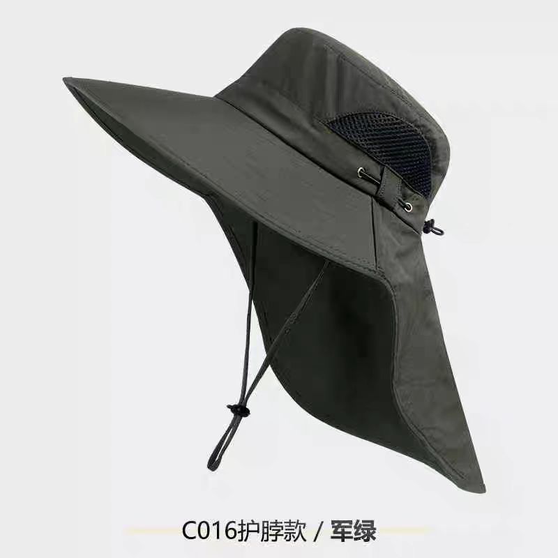 Sombrero de pescador Sombrero de sombra anti-ultravioleta de verano Sombrero de protección facial de pesca y protector de cuello para hombre Sombrero de protección solar de ala grande