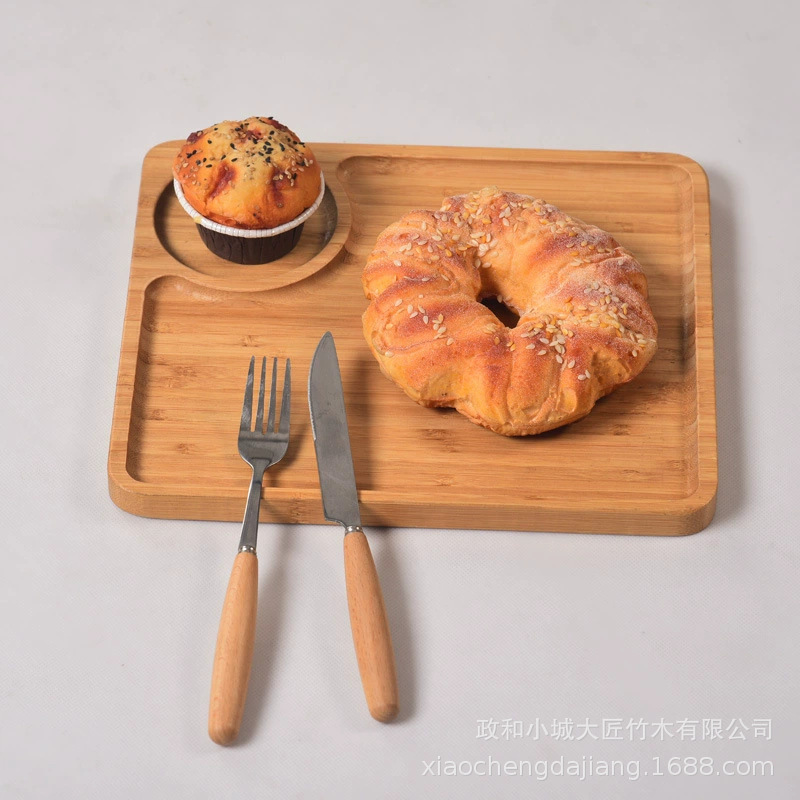 竹制多格托盘家用点心盘瓜果沙拉盘子餐具茶水果分格托盘餐盘跨境