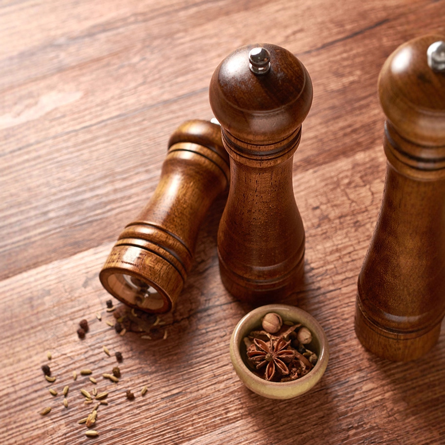 Molinillo de roble molino de pimienta manual molinillo de pimienta botella de condimento multiusos herramientas de cocina