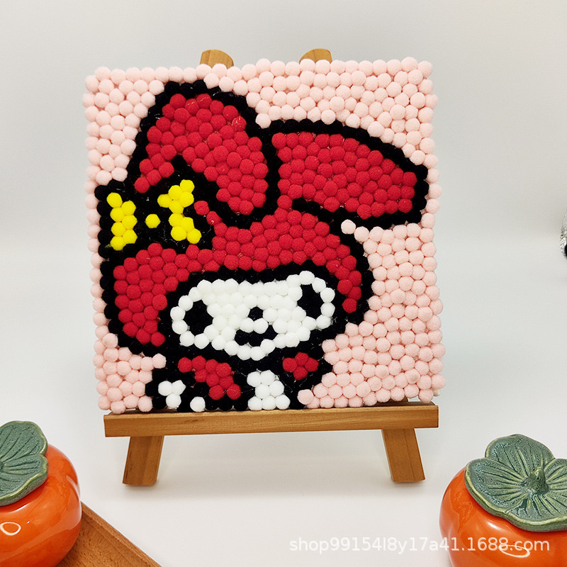 DIY ヘアボール絵画手作り材料パッケージクリエイティブ子供の漫画アニメーション装飾絵画ステッカー絵画屋台卸売|undefined