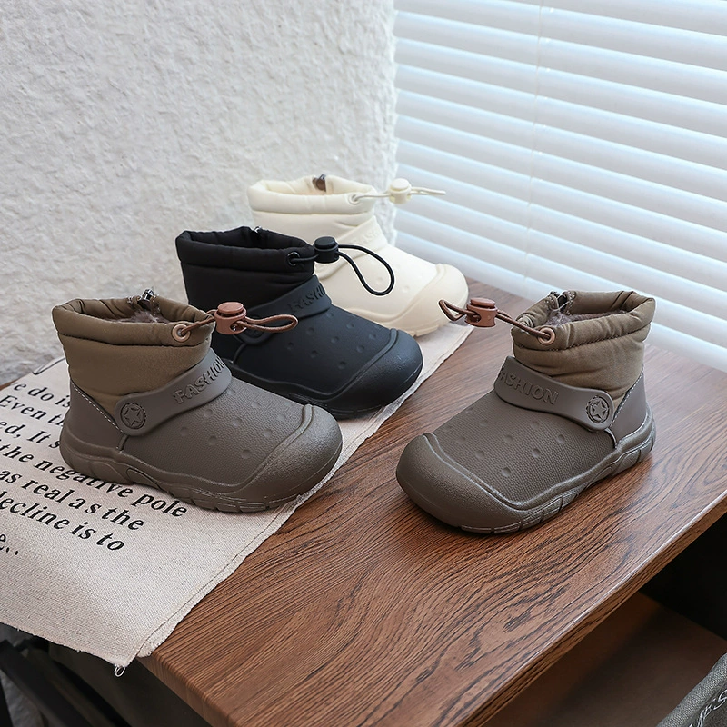 运动风防水儿童雪地靴加绒加厚男童大棉鞋宝宝冬季棉鞋女童雪地棉
