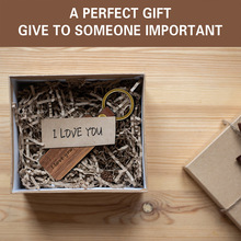 跨境厂家直销个性化激光雕刻二维码中英文木质钥匙扣 DIY礼品