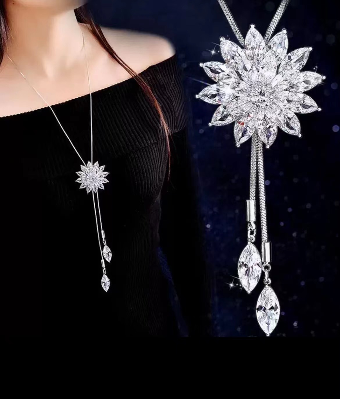 016 흰색 크리스탈 꽃