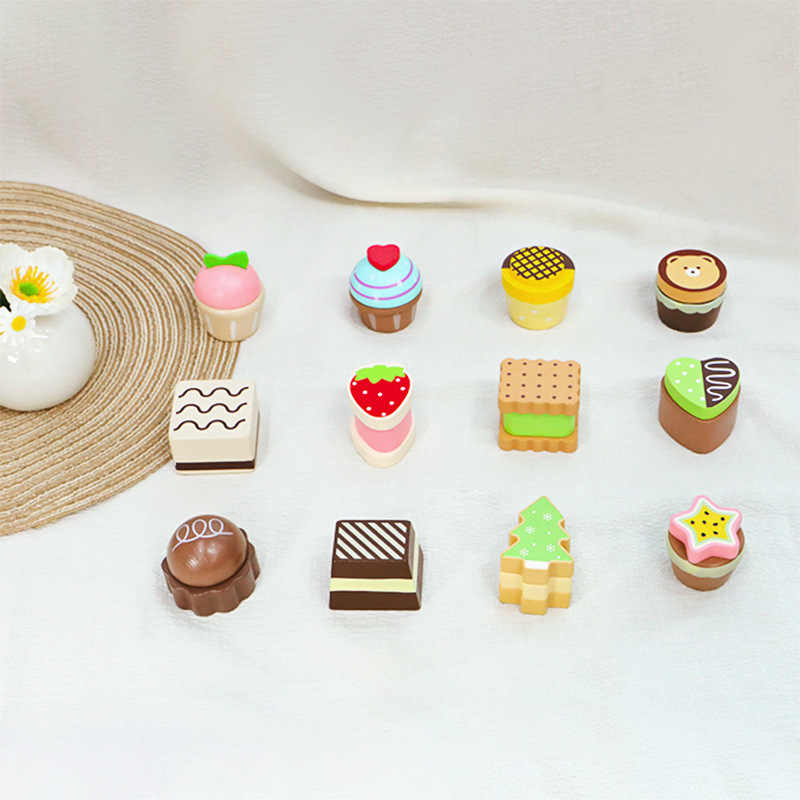 Juego de picnic interactivo entre padres e hijos de simulación de casa de madera para niños, juego de postres, pastel de donas, decoración de bocadillos de cocina