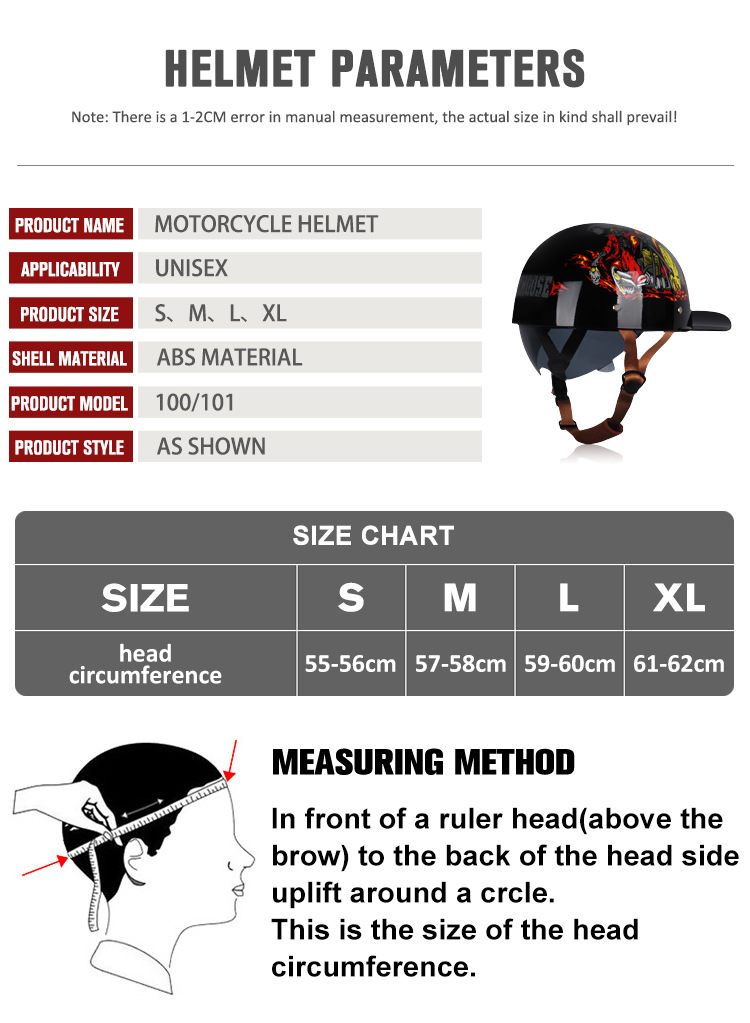 3C Certified Half Helmet for Motorcycles, Men's Scooter Helmet, Women's Electric Bike Helmet, Abs Material Riding Helmet