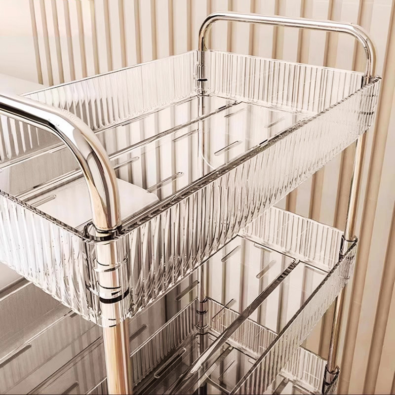 Acrylic Snack Trolley Storage Rack Floor-Standing Mobile Bathroom Toilet Storage Box Multi-Layer Storage Rack Hot Style