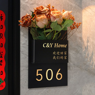 House Number Plate High-grade Acrylic Home Luminous House Plate Villa Apartment Flower Arrange Decoration Room Number Plate Home