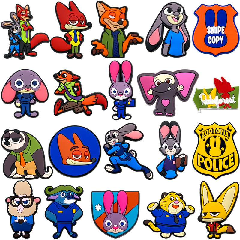 Single Nick Judy 20-Piece Croc Shoe Decoration Pvc Soft Rubber Shoe Flower Accessories Zhibixing Gift Zootopia Single Nick Judy 20-Piece Croc Shoe Decoration Pvc Soft Rubber Shoe Flower Accessories Zhibixing Gift Zootopia