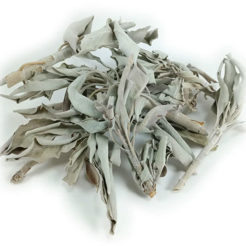 Whole Leaf White Sage Dried and Dehydrated Crushed Leaves from California, Usa 500g Pack for Smoke Space Cleaning
