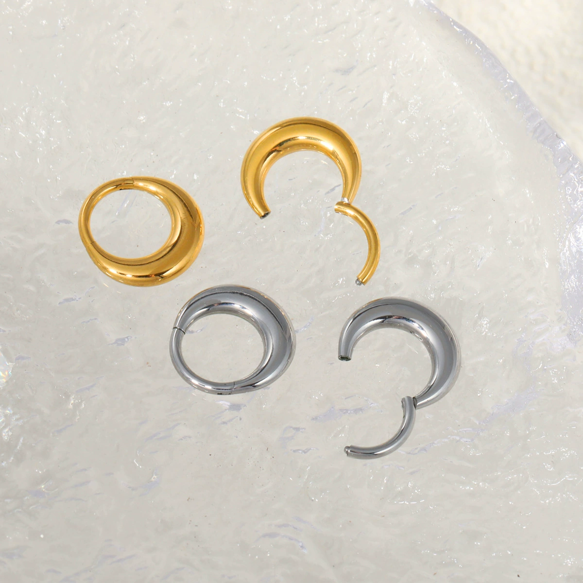 Кольцо из нержавеющей стали 316 лунный плад Septum, бесшовная овальная луна, 8/10 мм