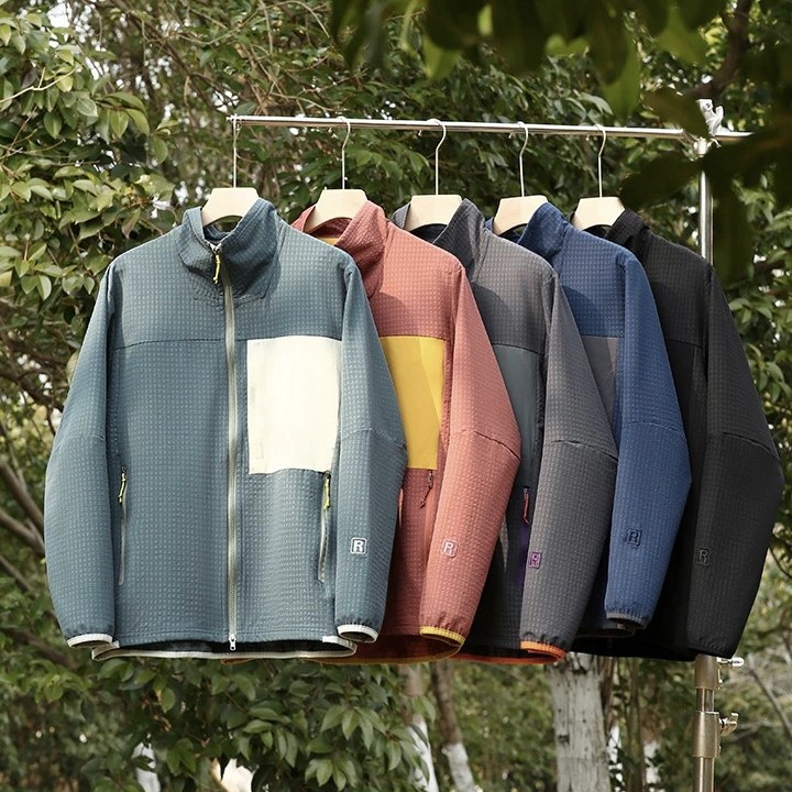 Spring and Autumn Unisex Outdoor Three-Dimensional Cut Lightweight Stand-Collar Color-Block Jacket, Light Men's Coat 6118 Spring and Autumn Unisex Outdoor Three-Dimensional Cut Lightweight Stand-Collar Color-Block Jacket, Light Men's Coat 6118