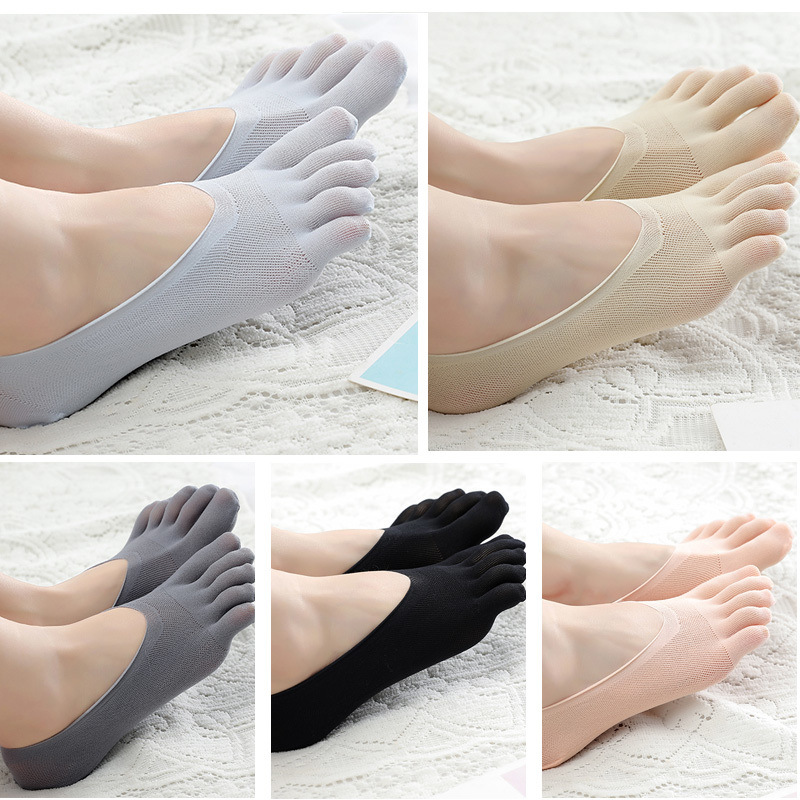 2 Pairs, 3 Pairs, 5 Pairs Yoga Five-Toe Socks, Women's Thin Simple Hollow Low-Cut Invisible Split-Toe Socks