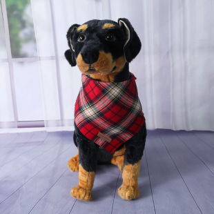 Cross-Border Cute Style Pet Saliva Towel, Cat Plaid Bib, Christmas Accessories, Small Size Dogs Dog Triangle Towel