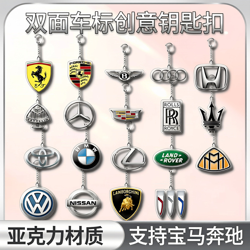 Creative Acrylic Car Logo Keychain Mercedes-Benz Laurenz Car Logo Keychain Pendant Creative Acrylic Car Logo Keychain Mercedes-Benz Laurenz Car Logo Keychain Pendant