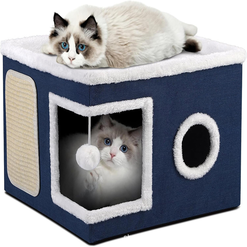 삼베 네이비블루 [41x41x32cm/베이스 플레이트 세탁 가능]