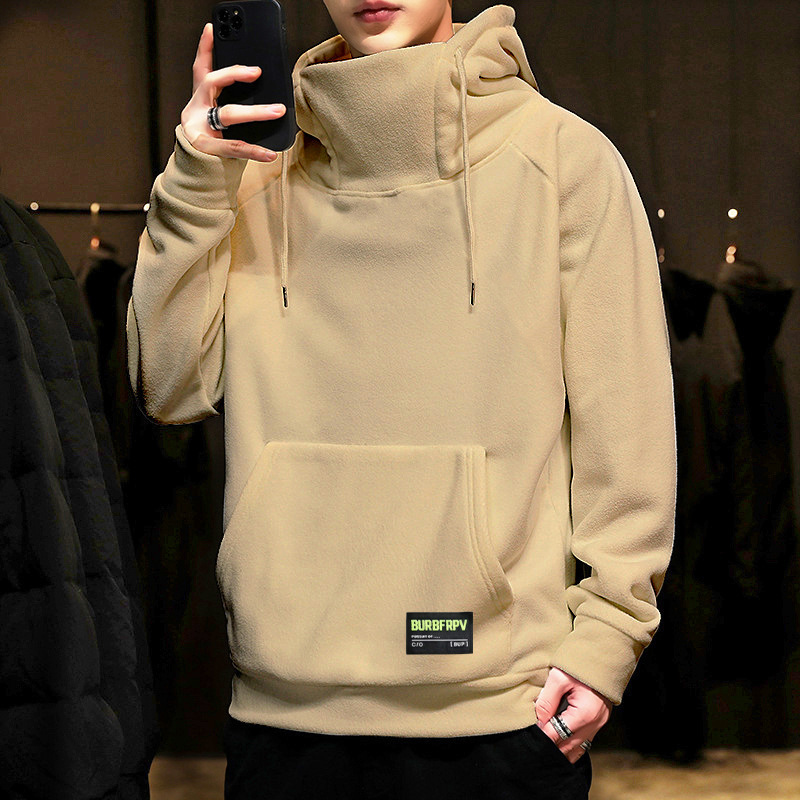 2025 Spring and Autumn New Men's Trendy Loose Fleece Pullover Hoodie Sweatshirt Long Sleeve
