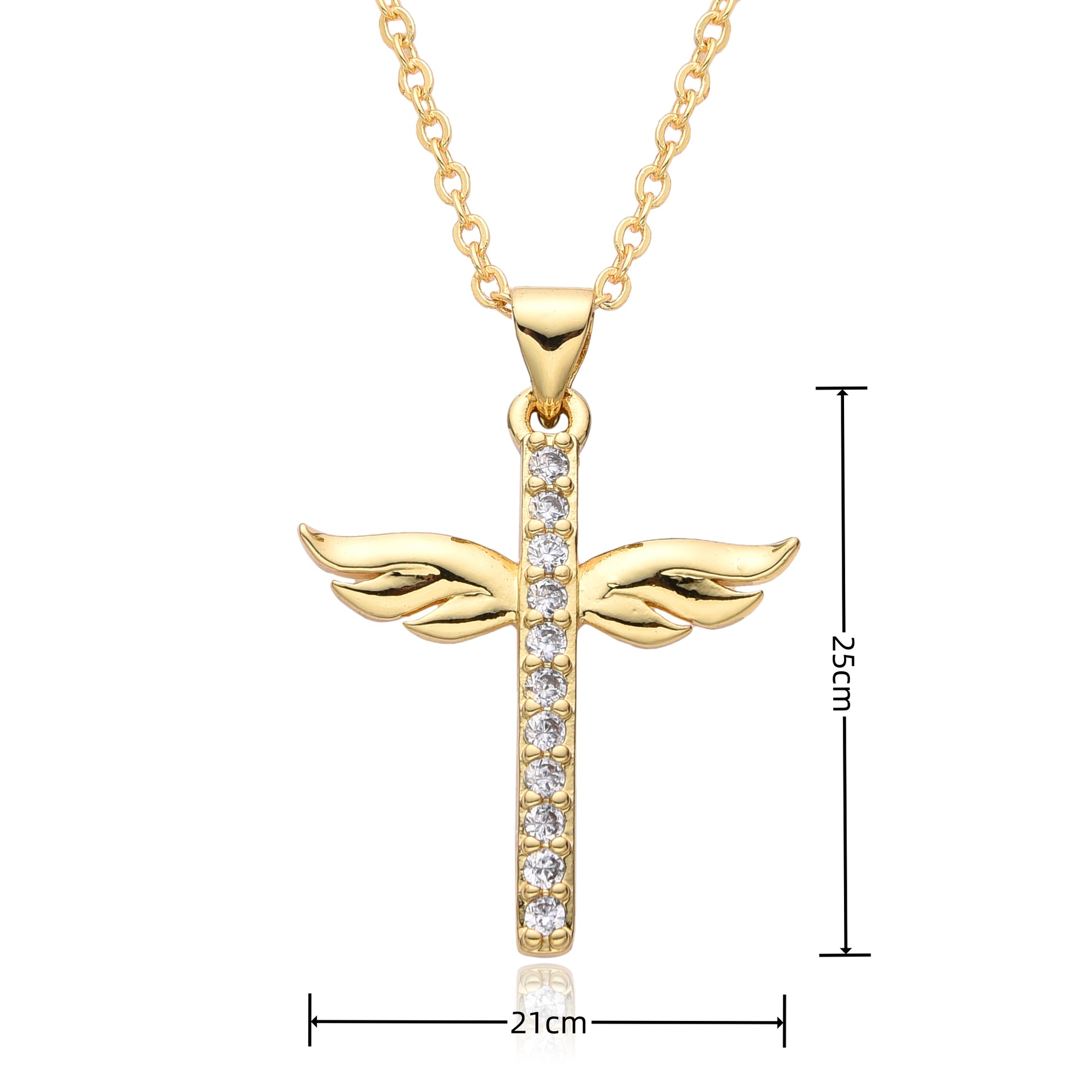 14g Weight Gold Plated Plating Material Zircon Inlay Material Pendant Necklace Classification cable chain Chain Type 1 Piece Quantity Holiday, Daily Occasion Copper Material Cross Pattern Women's Gender Hollow Out, Inlay Design Simple Style, Shiny Style Copper Gold Plated Simple Style Shiny Cross Hollow Out Inlay Zircon Pendant Necklace 16