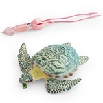 儿童实心仿真海洋生物模型大王乌贼海龟海底生物静态装饰玩具摆件