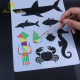Panwenbo children 12 drawing hollow PP template tool hand-painted template DIY accessories drawing board wholesale