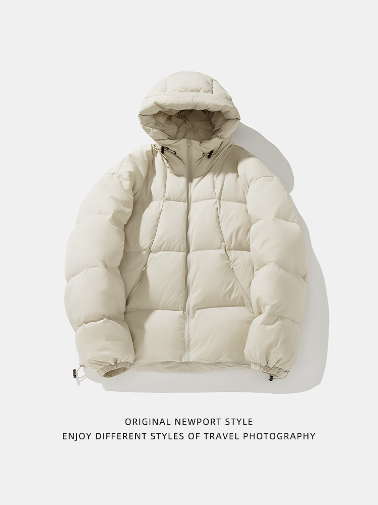 90 ベルベット軽量撥水フード付きダウンジャケット男性と女性のための冬の防風シルエット厚みのあるパンジャケット q