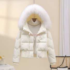 羽绒服女短款新款韩版时尚宽松加厚小个子毛领保暖小众冬季潮氨纶