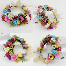 头环夏威夷风情仿真花环头饰批发新娘伴娘度假婚纱配饰发箍发带女