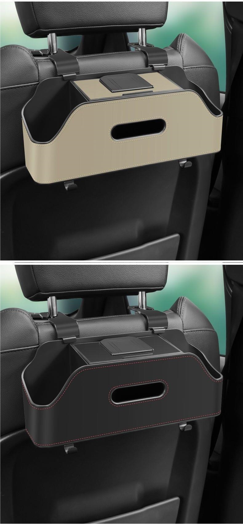 Car seat back storage box, multifunctional car hook, car cup holder, tissue box, seat back storage box