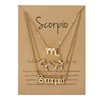 Zodiac signs, necklace, chain, brand retro set with letters, jewelry, 3 piece set, Amazon