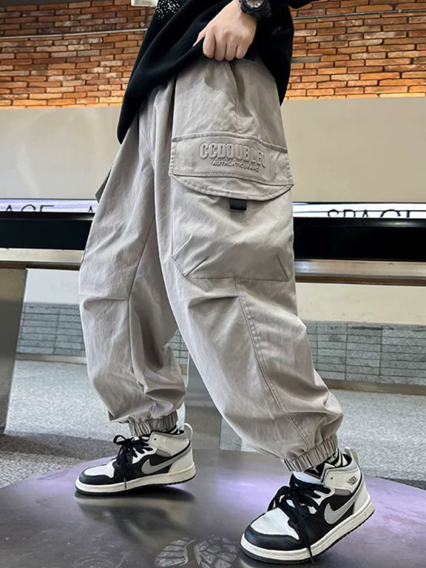 2025年春秋新款装男童裤子中大童长裤男孩宽松儿童工装裤休闲裤潮|undefined