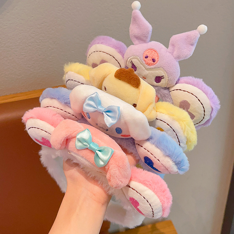 Niños lindos Kulomi pelúcia cabello para niñas no estrangular cabello para bebés otoño y invierno cabello para 2024 nuevo