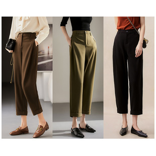 Immersive Relaxation Spring Suit Pants Temperament Slim Cocoon Sickle Pants Casual Pants Women's 23 Years Spring