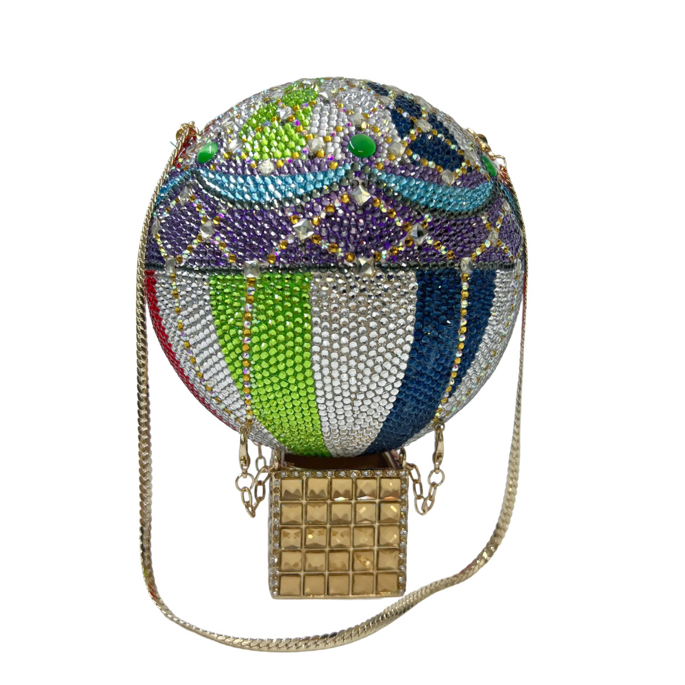 Túi clutch nữ đính đá dạ hội hình khinh khí cầu cầm tay — Khinh khí cầu bảy màu, Khinh khí cầu vàng đen, Khinh khí cầu vàng, Khinh khí cầu nhiều màu chi tiết 4