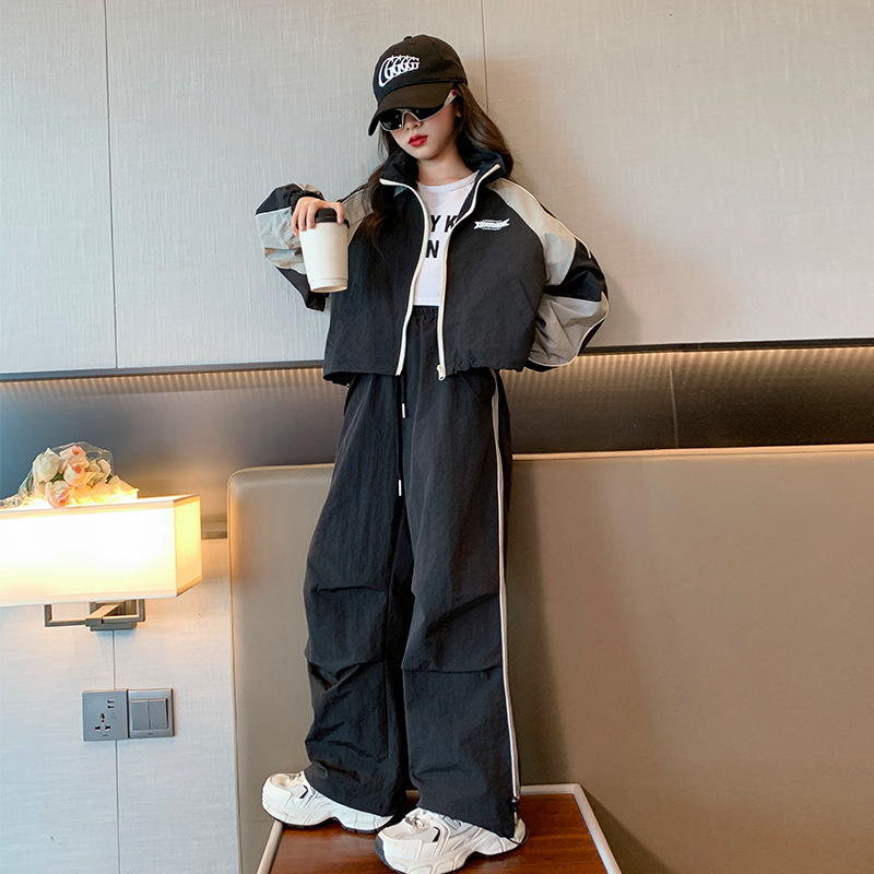 女童套装春秋款2025新款洋气中大童运动服秋装儿童休闲工装两件套