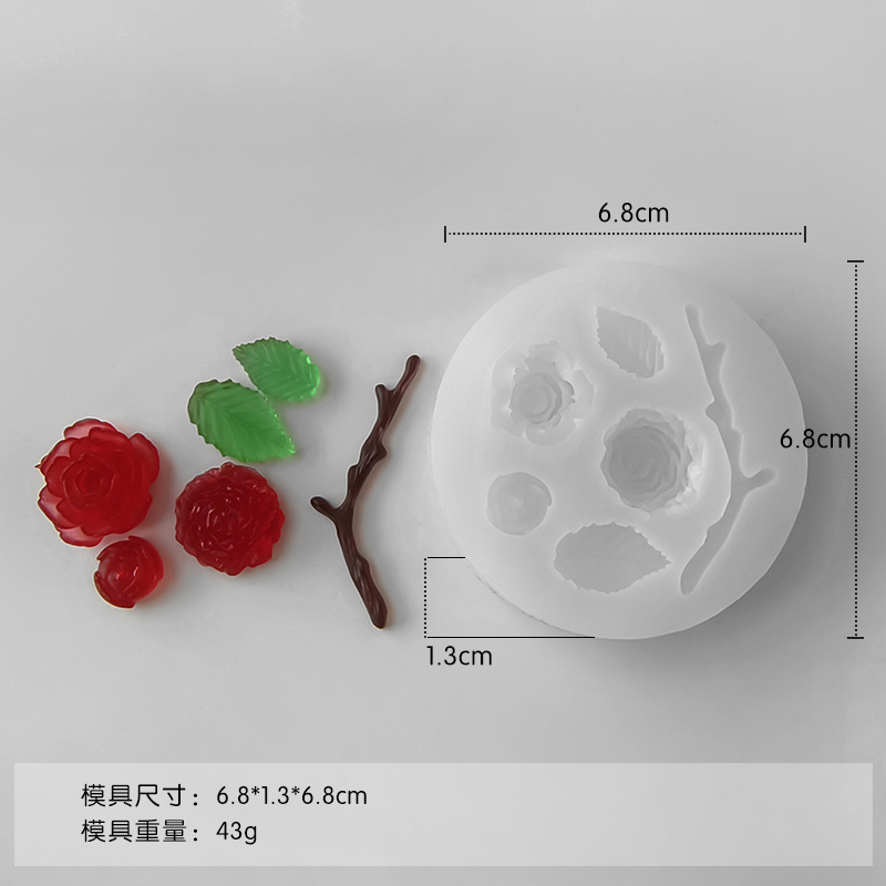 Jiahui belleza hoja Rosa epoxi molde mini flor casera resina epoxi herramienta DIY yeso