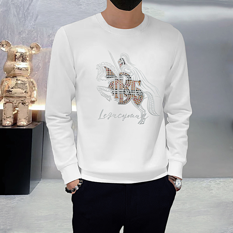 maglione da uomo ricamo stazione cavallo manica lunga camicia girocollo da uomo personalità moda autunno nuovo stile t-shirt_voghion.com