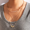 Accessory, golden necklace, European style, suitable for import, simple and elegant design