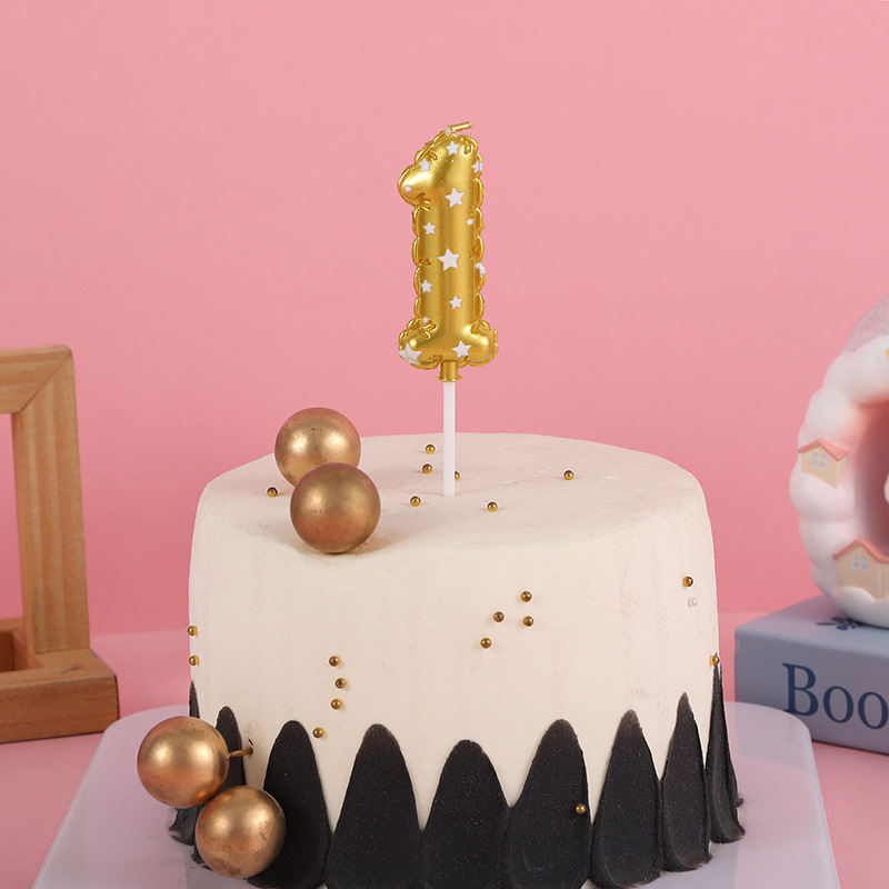 クロスボーダー 520 バレンタインデーの誕生日ケーキゴールデンバルーン 1 歳のデジタルキャンドル装飾装飾品在庫あり|undefined