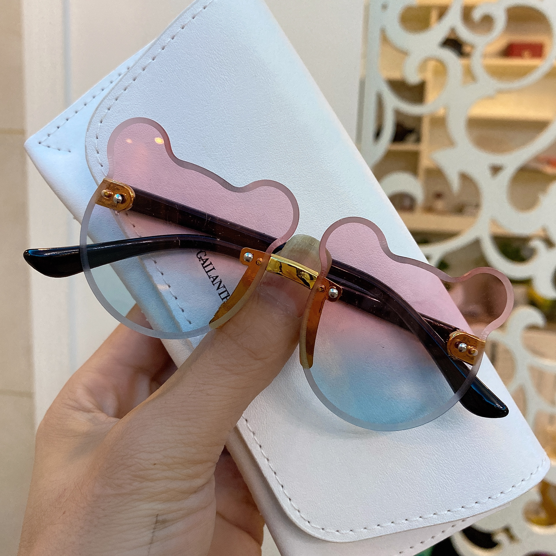 Children Unisex Gender Korean Style style Korean Style Ac UV400 Protection Cat Eye Frameless Kids Sunglasses