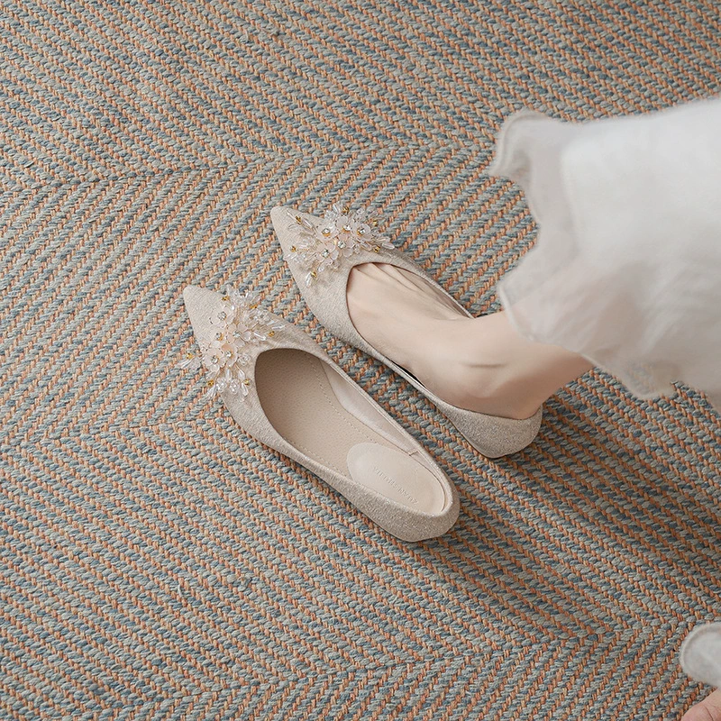 Footwear, suitable with a skirt for bride, wedding shoes, french style, for bridesmaid