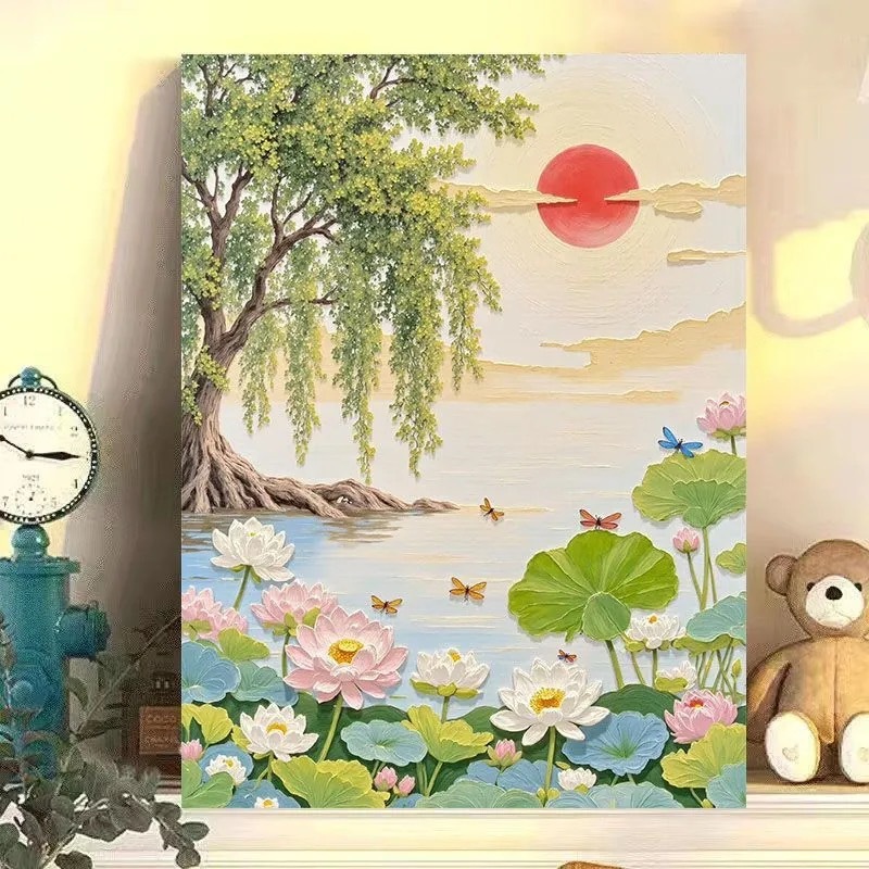 diy数字油画阳光明媚植物花卉自然风光系列手工填色油画装饰画|undefined