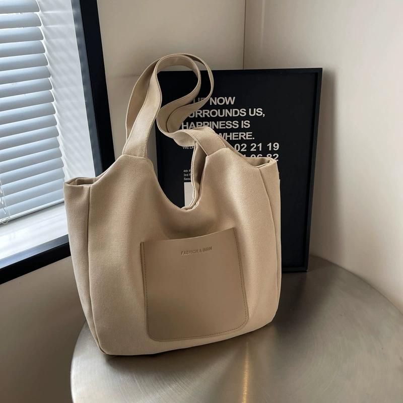 Capacious Canvas Shoulder Bag for Students – Small Yet Spacious, High-Quality Style | Other Brand